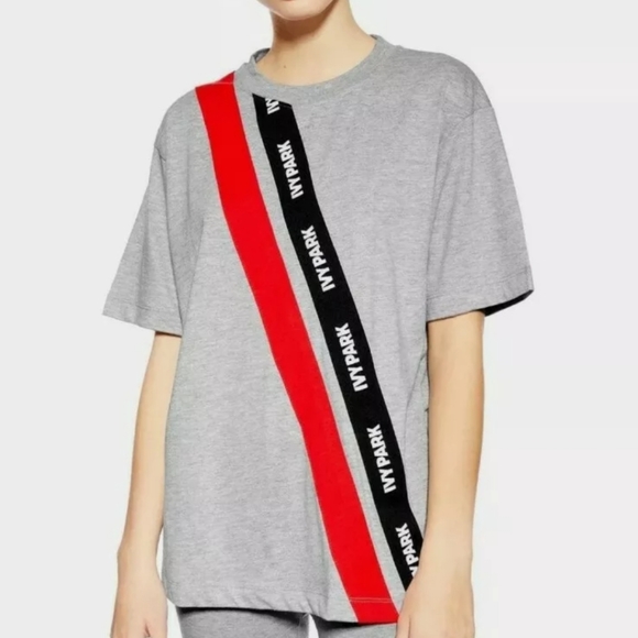 NWT Womens IVY PARK TAPE LOGO T-SHIRT Oversized - Picture 1 of 2